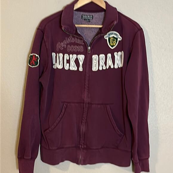 Unisex Vintage Y2K Lucky Brand Long Sleeve Track Jacket Size L